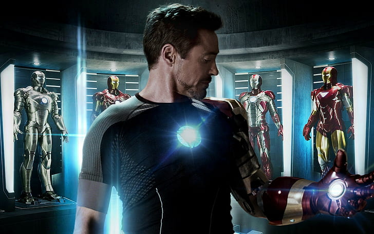 Iron Man, Robert Downey Jr., Tony Stark, Iron Man 3, Los Vengadores, Fondo de pantalla HD