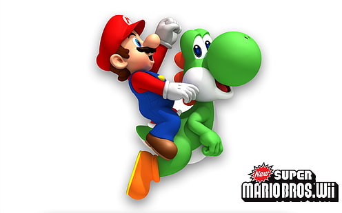 mario mario bros wii Марио и Йоши Видео игри Mario HD Art, Марио, mario bros wii, червена шапка, йоши, HD тапет HD wallpaper