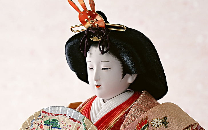 art, asian, craft, culture, dolls, face, geisha, japanese, oriental, statue, traditional, HD wallpaper