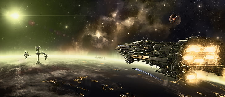 Raumschiff 3D Wallpaper, Science Fiction, Kunstwerk, HD-Hintergrundbild