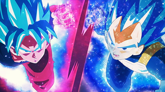 Dragon Ball Super, Super Saiyan Blue, Son Goku, Vegeta, Kaio-ken, Dragon Ball, HD wallpaper HD wallpaper