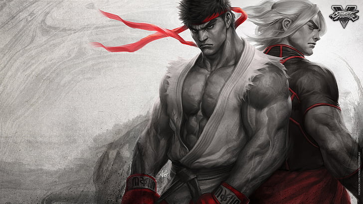 Street Fighter V Ryu et Ken fond d'écran numérique, Ryu, Ken, Street Fighter V, Fond d'écran HD