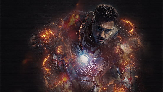 iron man, nanosuit, fire, robert downey jr, Movies, HD wallpaper HD wallpaper