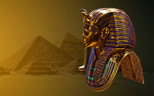 Egipto, máscara, pirámide, Tutankamón, Fondo de pantalla HD HD wallpaper