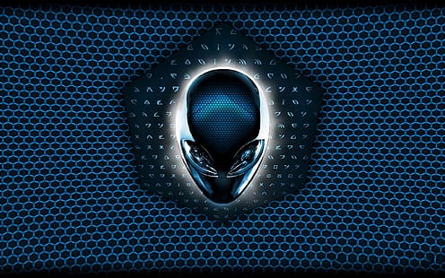  the dark background, the game, round, logo, head, backlight, alien, game, Alienware, circle, dark background, HD wallpaper HD wallpaper