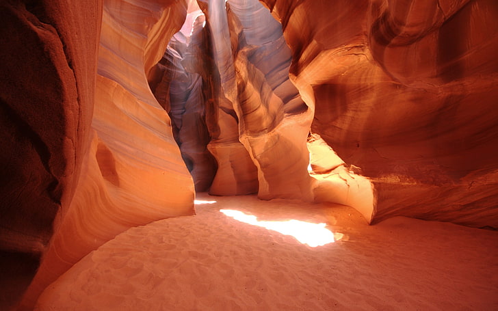 areia, caverna, luz solar, HD papel de parede