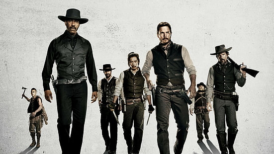Denzel Washington, Chris Pratt, Ethan Hawke, The Magnificent Seven, Wallpaper HD HD wallpaper