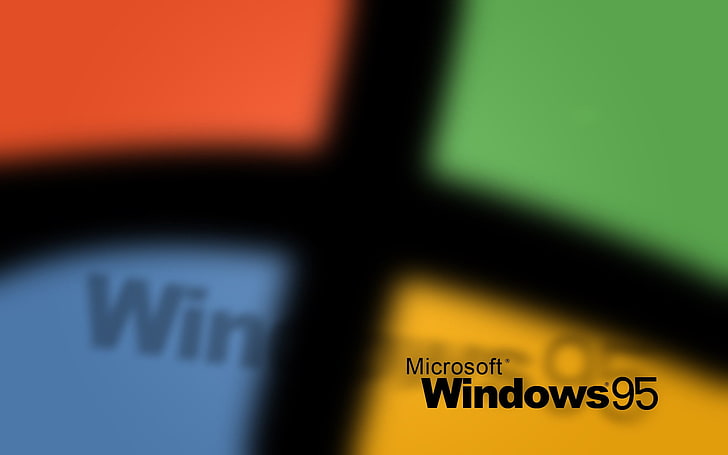 Microsoft Windows 95ロゴ、Windows 95、オペレーティングシステム、ヴィンテージ、 HDデスクトップの壁紙