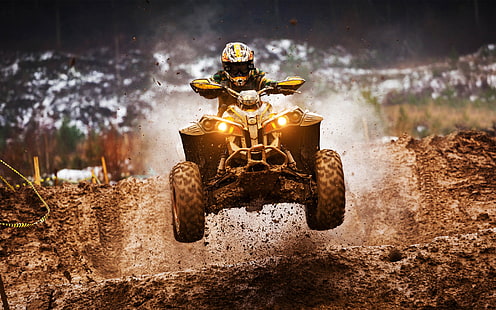 ATV Motocross Quadrocycle, Motocross, Quadrocycle, Fondo de pantalla HD HD wallpaper