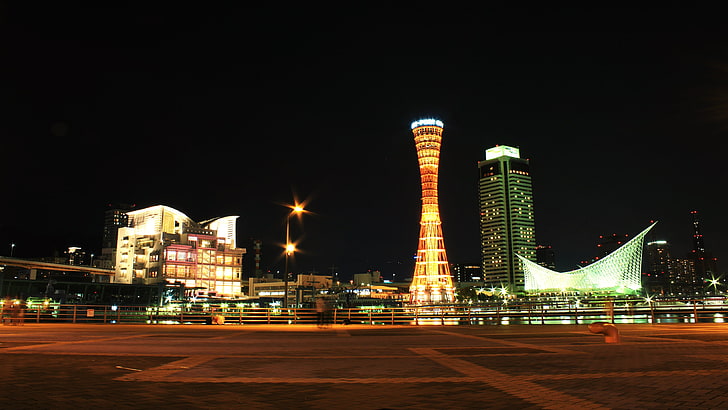 urban, cityscape, ports, kobe port tower, kobe (city), Japan, Asia, HD wallpaper