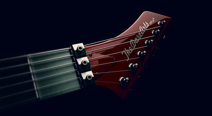 Guitarra elétrica Headstock Design, Música, Escuro, Guitarra, Lustrosa, Projeto, instrumento, guitarra elétrica, Cinema4D, guitarra vermelha, Washburn, HD papel de parede