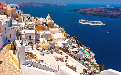 Thira Santorini, Griechenland, Liebe, Thira, Santorini, HD-Hintergrundbild HD wallpaper