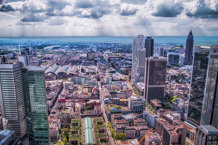 the city, panorama, Frankfurt am Main, HD wallpaper