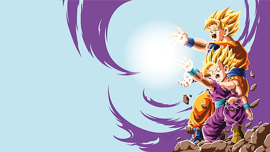 Dragon Ball, Dragon Ball Z, Gohan (ดราก้อนบอล), Goku, Kamehameha, วอลล์เปเปอร์ HD HD wallpaper
