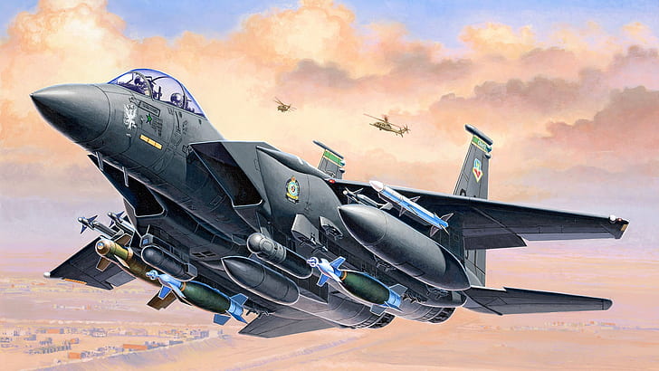 Jet Fighters, McDonnell Douglas F-15E Strike Eagle, Самолети, Jet Fighter, Warplane, HD тапет