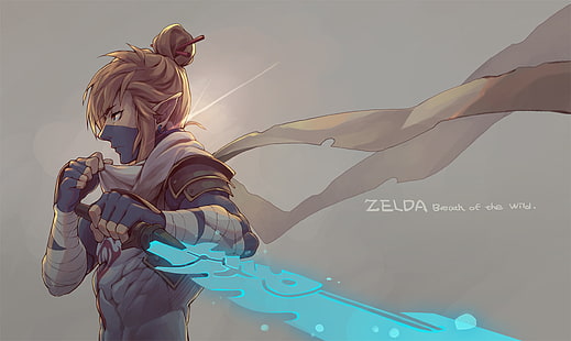 Die Legende von Zelda, Die Legende von Zelda: Breath of the Wild, Videospiele, Videospielkunst, Link, Schwert, Blondine, Nintendo, HD-Hintergrundbild HD wallpaper