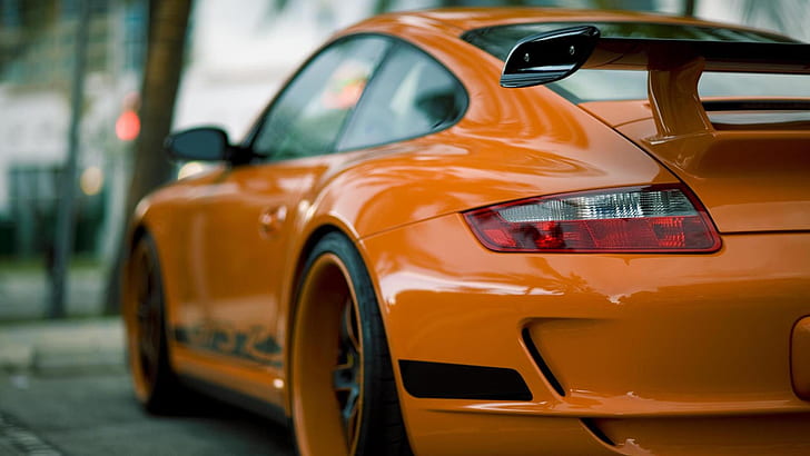 Porsche 997 GT3 RS HD, GT3 RS, Orange, Porsche, Porsche 911, Porsche 997, HD-Hintergrundbild