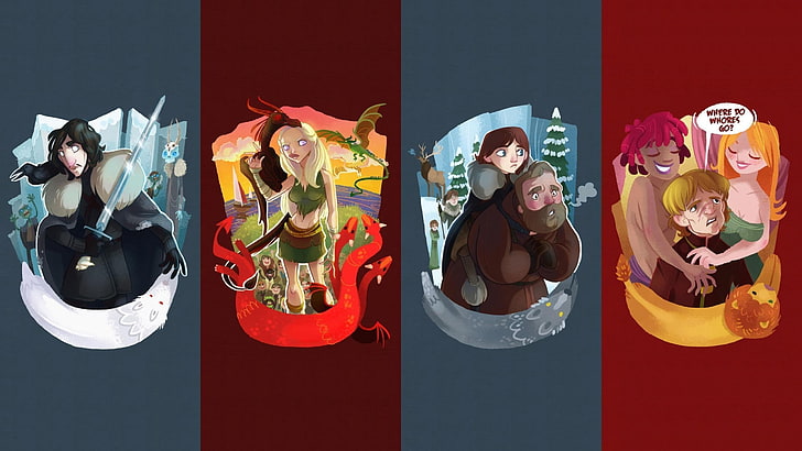 Game Of Thrones illustration, Game of Thrones, collage, humor, artwork, HD wallpaper