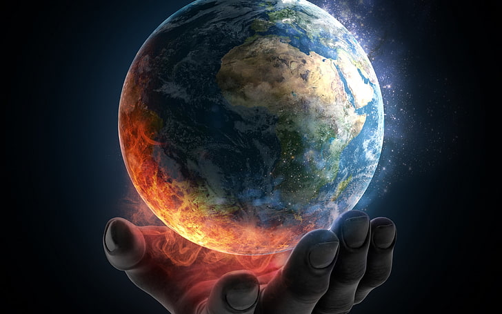 planet earth digital wallpaper, earth, planet, destruction, humanity, HD wallpaper