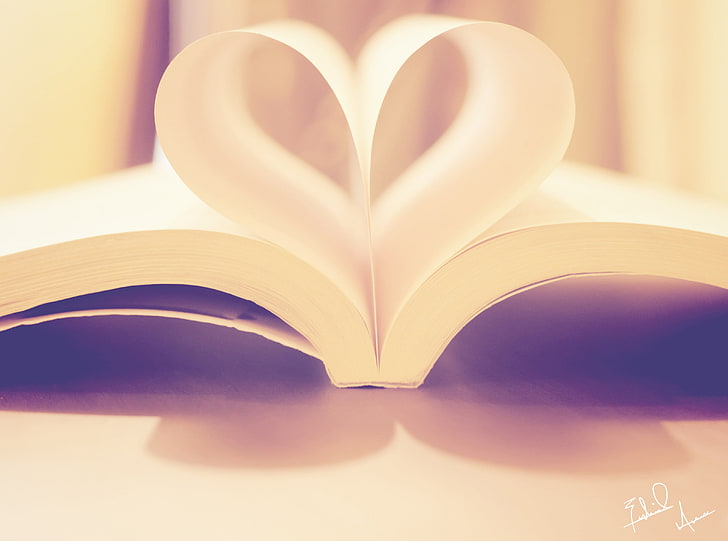 Enough Love., white book pag e, Love, Creative, Book, Cute, book heart, HD wallpaper