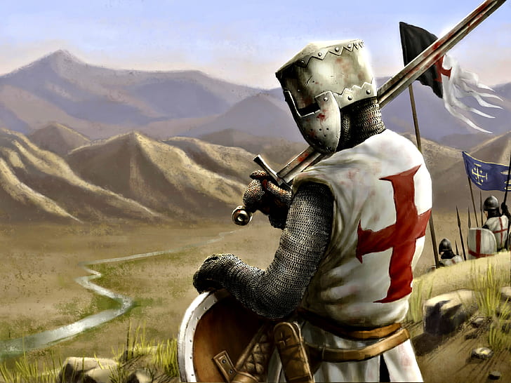 Fantasy, Knight, Armor, Templar, Warrior, HD wallpaper