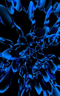 molecules, compounds, cells, blue, macro, microscopic, HD wallpaper HD wallpaper