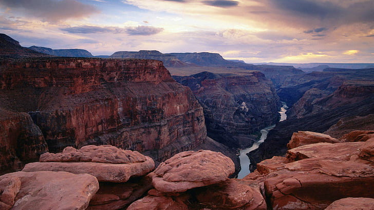 Река Могучий Колорадо, каньон Фиш-Ривер, вид, каньоны, грандиозный, фантастический, природа, красивый, пасмурный, река, пустыни, 3d и аннотация, HD обои