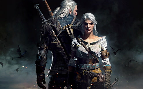 The Witcher, Geralt, Geralt, CD Projekt RED, The Witcher, Ciri, CRIS, Cirilla Fiona Elen Riannon, HD wallpaper HD wallpaper