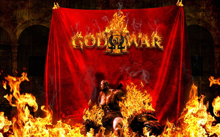 เปลวไฟเทพเจ้าแห่งสงครามเปลวไฟแห่งความเกลียดชังวิดีโอเกม God of War HD Art, สงคราม, เปลวไฟ, Kratos, God of War, วอลล์เปเปอร์ HD