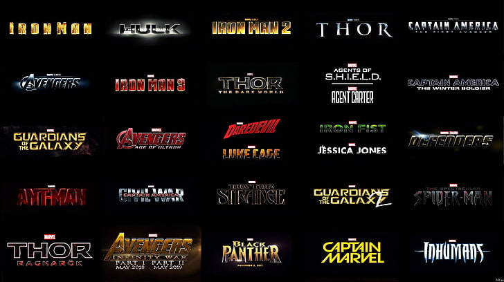 Guardians of the Galaxy, Daredevil, Captain Marvel, Ant-Man, Avengers: Age of Ultron, Captain America: The Winter Soldier, Iron Man 2, Hulk, Thor 2: The Dark World, Thor, The Avengers, Spider-Man, Marvel Cinematic Universe, Marvel Comics, HD tapet