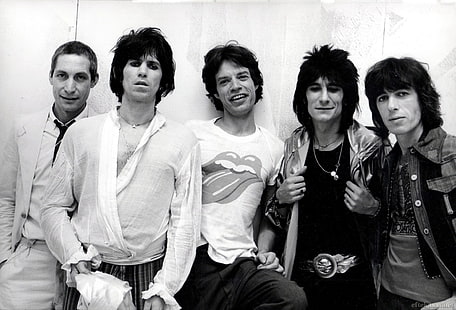 foto em tons de cinza de homem, homens, músico, estrelas do rock, cantor, Rolling Stones, Mick Jagger, Keith Richards, monocromático, lendas, cabelos longos, HD papel de parede HD wallpaper