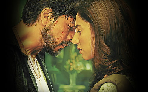 Shah Rukh Khan und Mahira Khan Raees, Mann- und Frauenillustration, Filme, Bollywood-Filme, Bollywood, Shah Rukh Khan, HD-Hintergrundbild HD wallpaper
