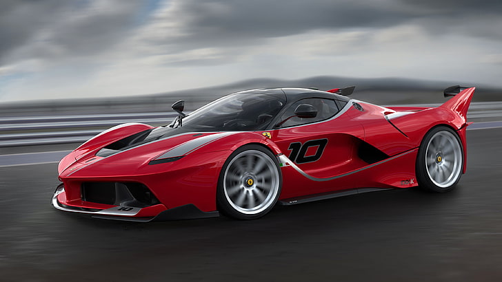czerwone sportowe coupe, Ferrari FXXK, samochód, tory wyścigowe, czerwone auta, pojazd, Ferrari, Tapety HD