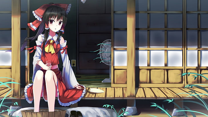 Anime, Anime Mädchen, Hakurei Reimu, Miko, Touhou, HD-Hintergrundbild