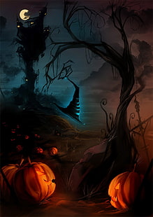 Halloween, zucca, Sfondo HD HD wallpaper
