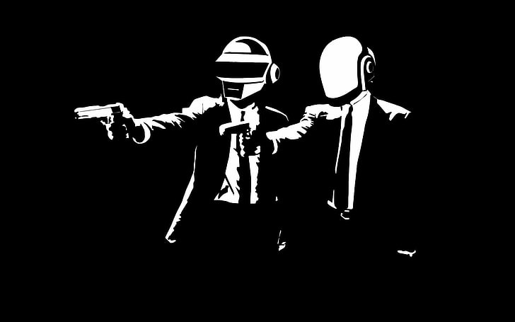 Daft Punk, Криминальное чтиво, Криминальное чтиво (пародия), музыка, HD обои