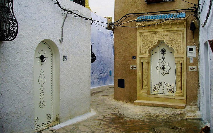 Medina Street Corner, Arapça, Suudi Arabistan, ev, kapılar, HD masaüstü duvar kağıdı