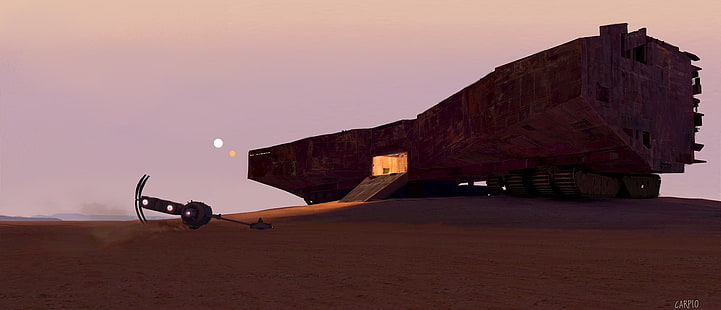 braunes Raumschiff digitale Tapete, Star Wars, Tatooine, HD-Hintergrundbild HD wallpaper