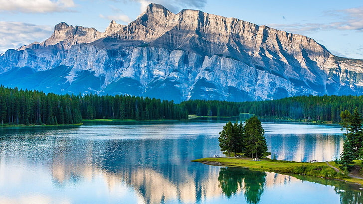 Parco nazionale, paesaggio, parco nazionale di Banff, Alberta, Canada, montagne, lago, Sfondo HD