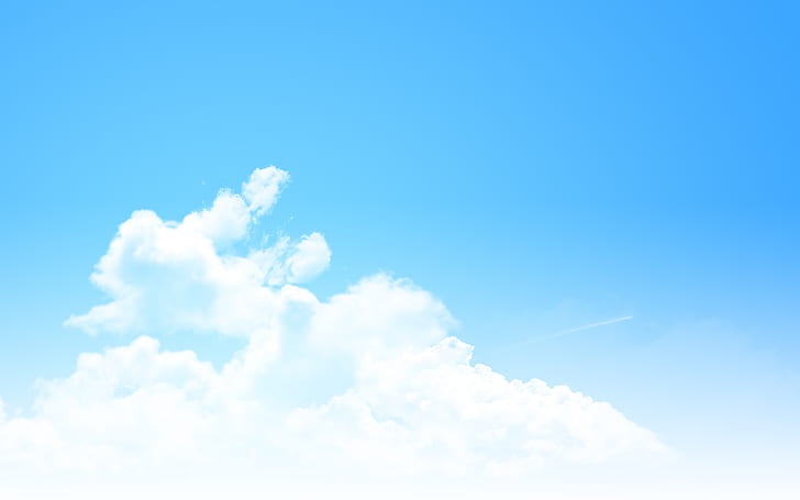Pure Blue Sky สีน้ำเงินบริสุทธิ์ธรรมชาติและภูมิทัศน์, วอลล์เปเปอร์ HD