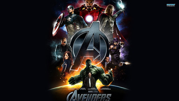 Avengers, The Avengers, Tony Stark, Captain America, Black Widow, Hulk, Nick Fury, Iron Man, Hawkeye, Thor, Scarlett Johansson, HD tapet