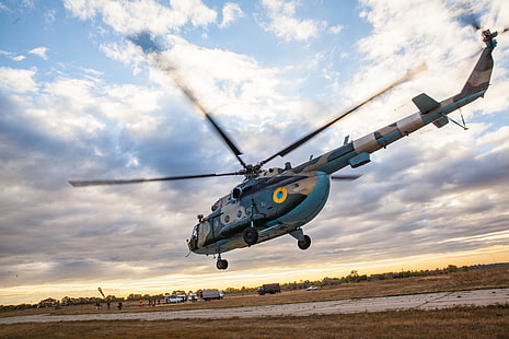 طائرات هليكوبتر عسكرية ، ميل مي 8 ، طائرة هليكوبتر ، سلاح الجو الأوكراني، خلفية HD HD wallpaper