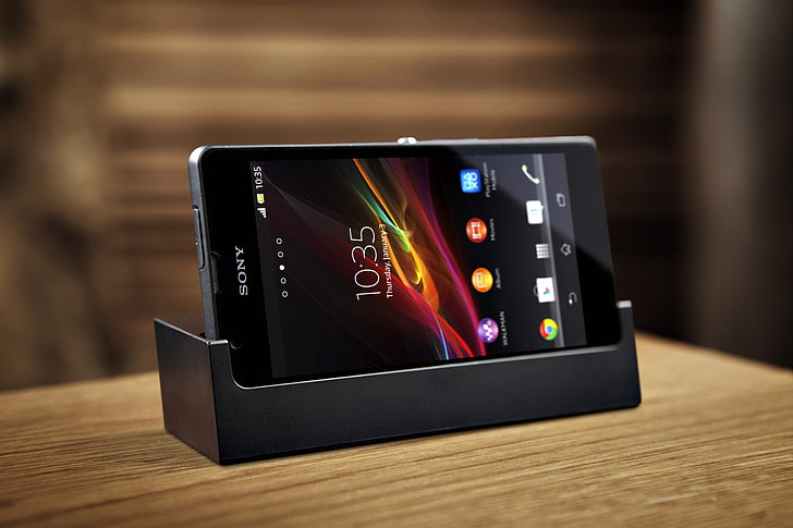 black Sony Android smartphone, sony, station, xperia, mobile, HD wallpaper