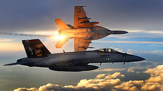 Cazas a reacción, Boeing F / A-18E / F Super Hornet, Fondo de pantalla HD HD wallpaper