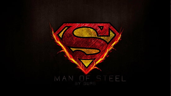 スーパーマン、鋼の男、スーパーマンロゴ、 HDデスクトップの壁紙 HD wallpaper
