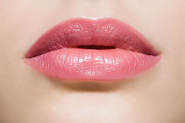 labbra rosa, labbra, donna, 4K, Sfondo HD