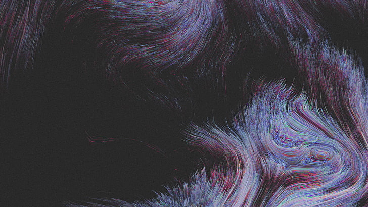 пурпурно-черная картина меха, эфория, абстракция, линии, пиксельная сортировка, просто, красочно, HD обои
