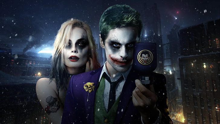 L’affiche de Joker et Harley Quinn, Joker, Jared Leto, BD, Margot Robbie, Suicide Squad, Fond d'écran HD