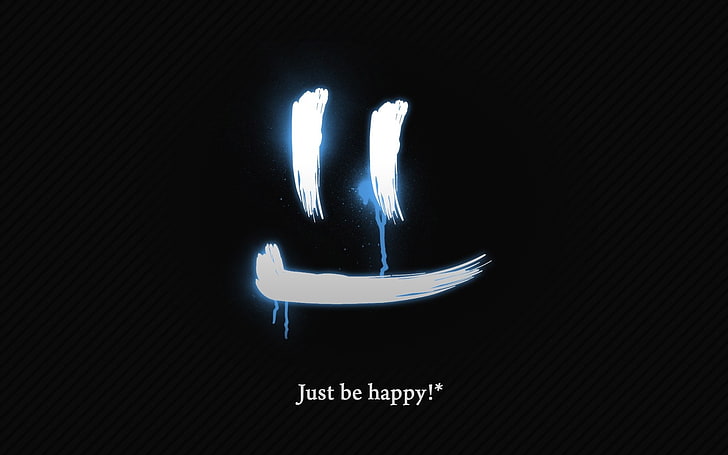 just be happy illustration, happy face, motivational, HD wallpaper