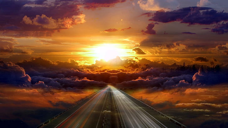 Estrada do céu, skyphoenixx1, imagens, fantástico, agradável, bonito, estrada, incrível, bonito, horizonte, maravilha, HD papel de parede